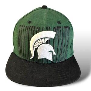 New Era Michigan State Spartans Green SnapBack Hat Cap Spell Out Logo College